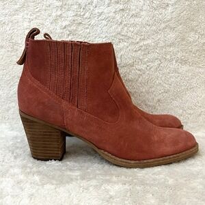 Dolce Vita Suede Western Boots Womens Sz 8.5 Cowboy Summer Festival Red Salmon‎